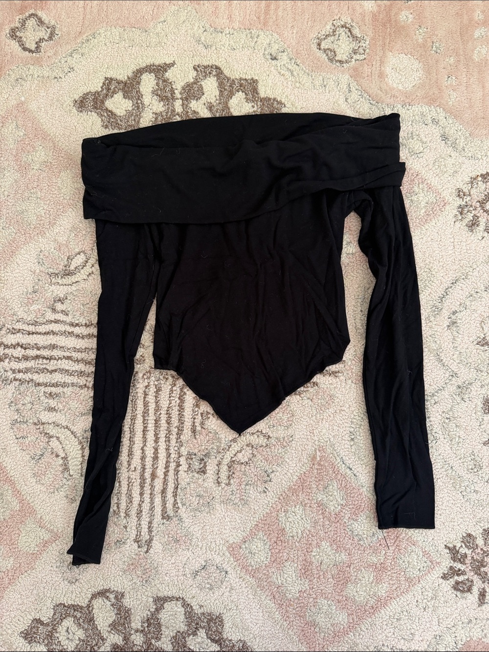 Garage Black Off-the-Shoulder Long-Sleeve Bodysuit